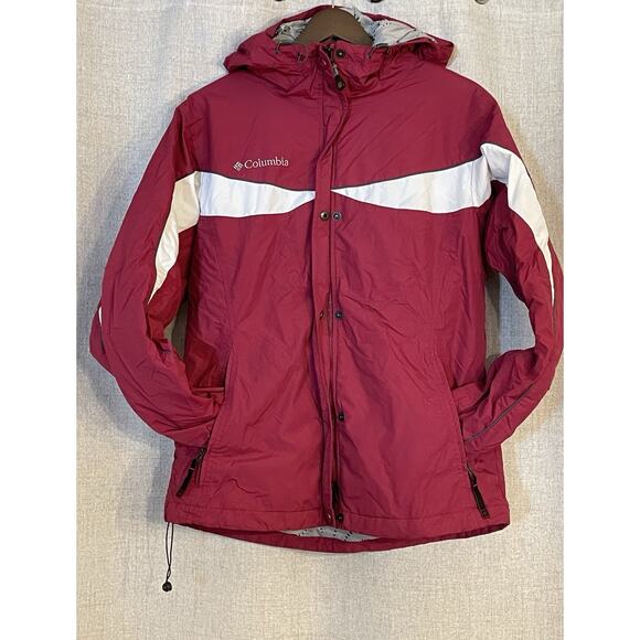 Columbia Women’s Burgundy Insulated Hooded Full Zip Ski Jacket Sz Medium - Picture 1 of 6
